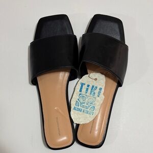 Minimalist Black Slide Sandals Women’s 12W